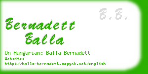 bernadett balla business card